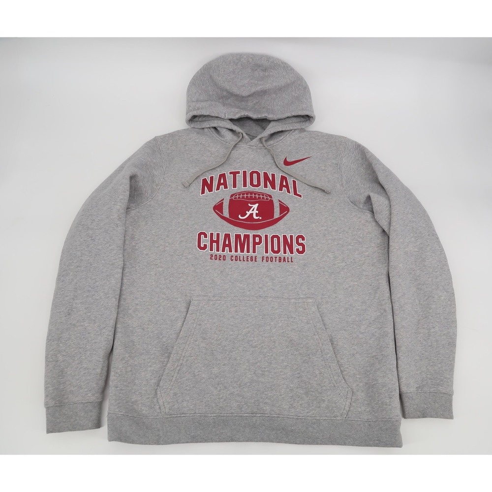 Alabama Crimson Roll Tide Nike Fleece‎ Hoodie Mens Large 2020 National Champions